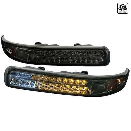 Spec-D Tuning 99-02 Chevrolet Silverado Smoke/Amber Bumper Lights 2LB-SIV99GLED-RS